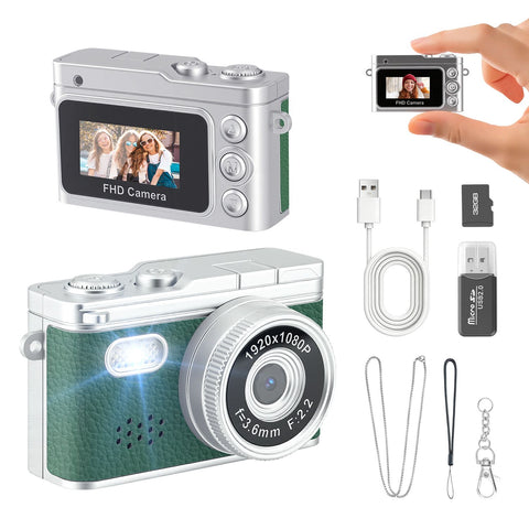 Premium Green Mini 1080P Y2K Keychain Digital Camera