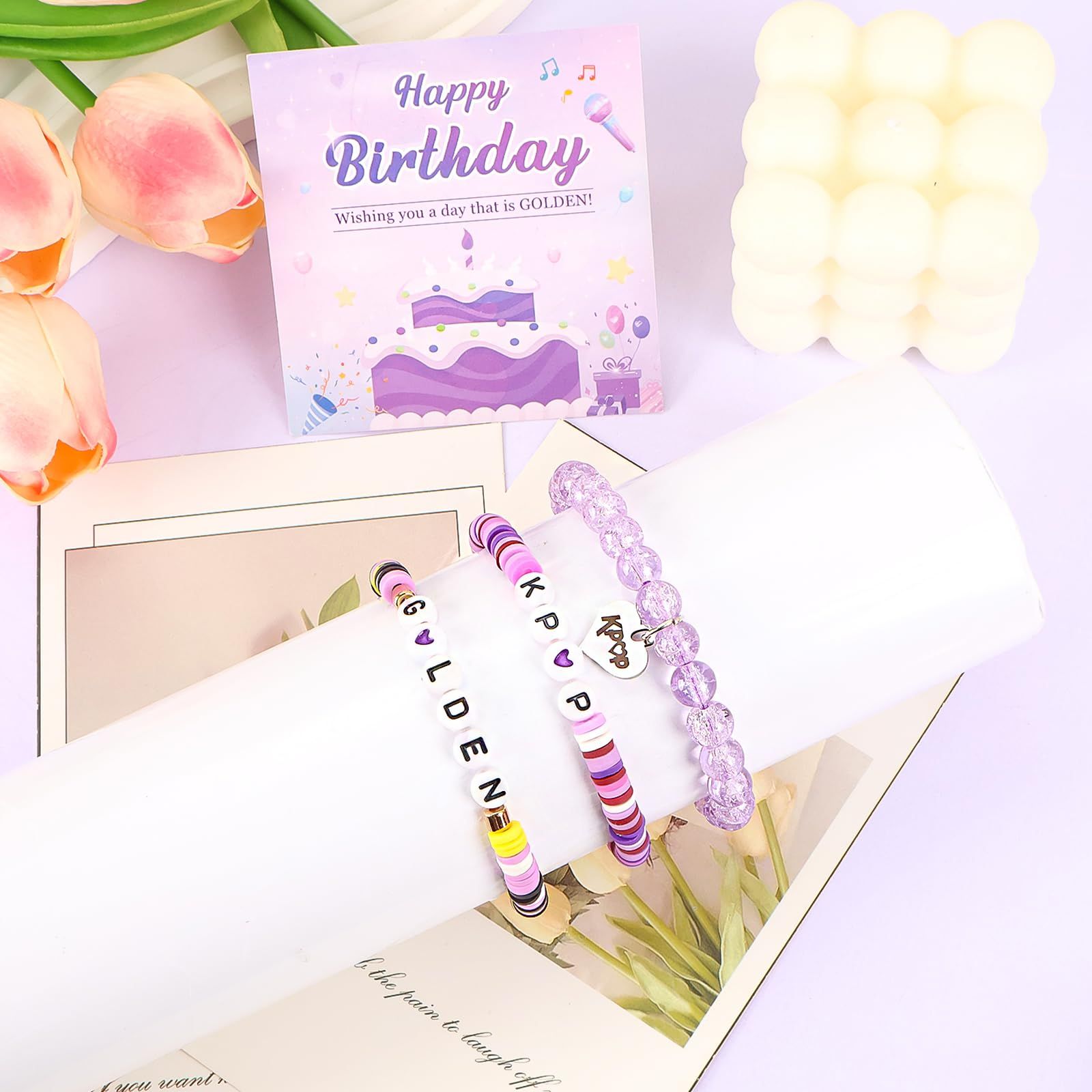 Premium Kpop Demon Hunters 3 Piece Bracelet Set with Gift Card