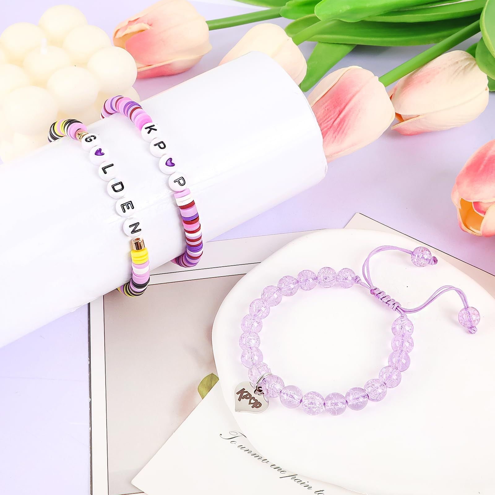 Premium Kpop Demon Hunters 3 Piece Bracelet Set with Gift Card