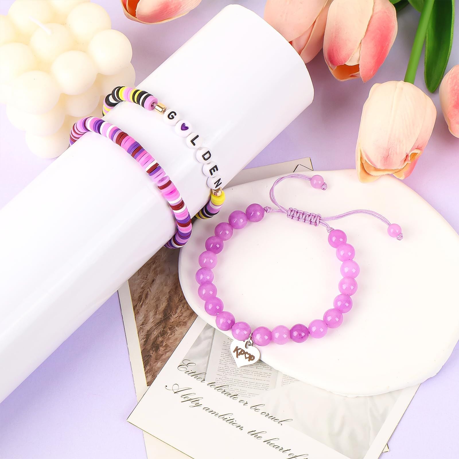 Premium Kpop Demon Hunters 3 Piece Bracelet Set with Gift Card