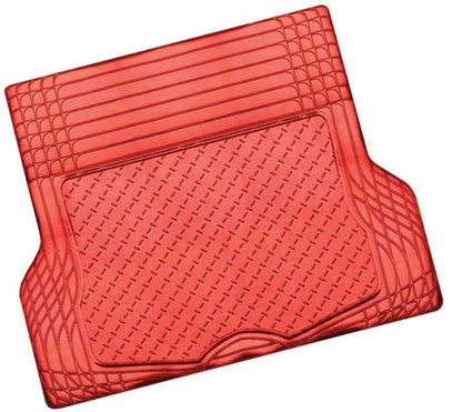 Aluminium Look Rubber Boot Mat 1-Piece Heavy Duty Anti-Slip Red