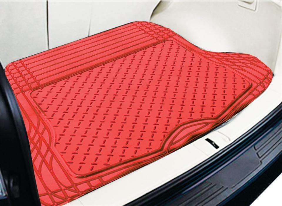 Aluminium Look Rubber Boot Mat 1-Piece Heavy Duty Anti-Slip Red