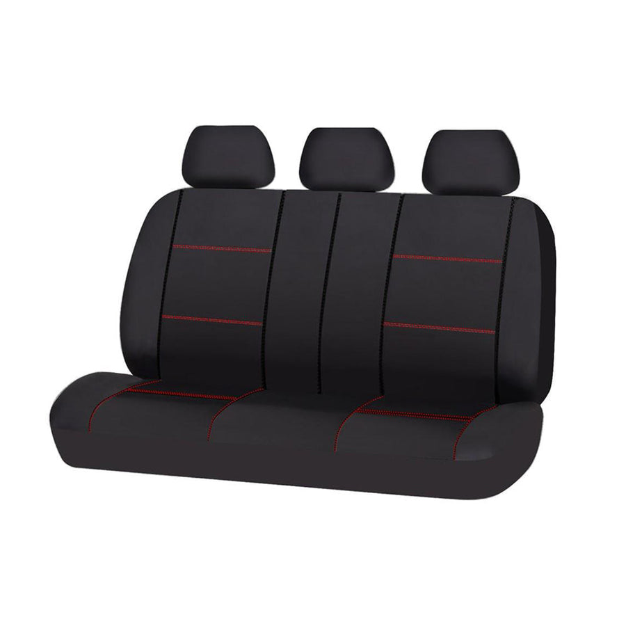 Premium Universal Lavish Black Red Rear Seat Cover Size 06/08S