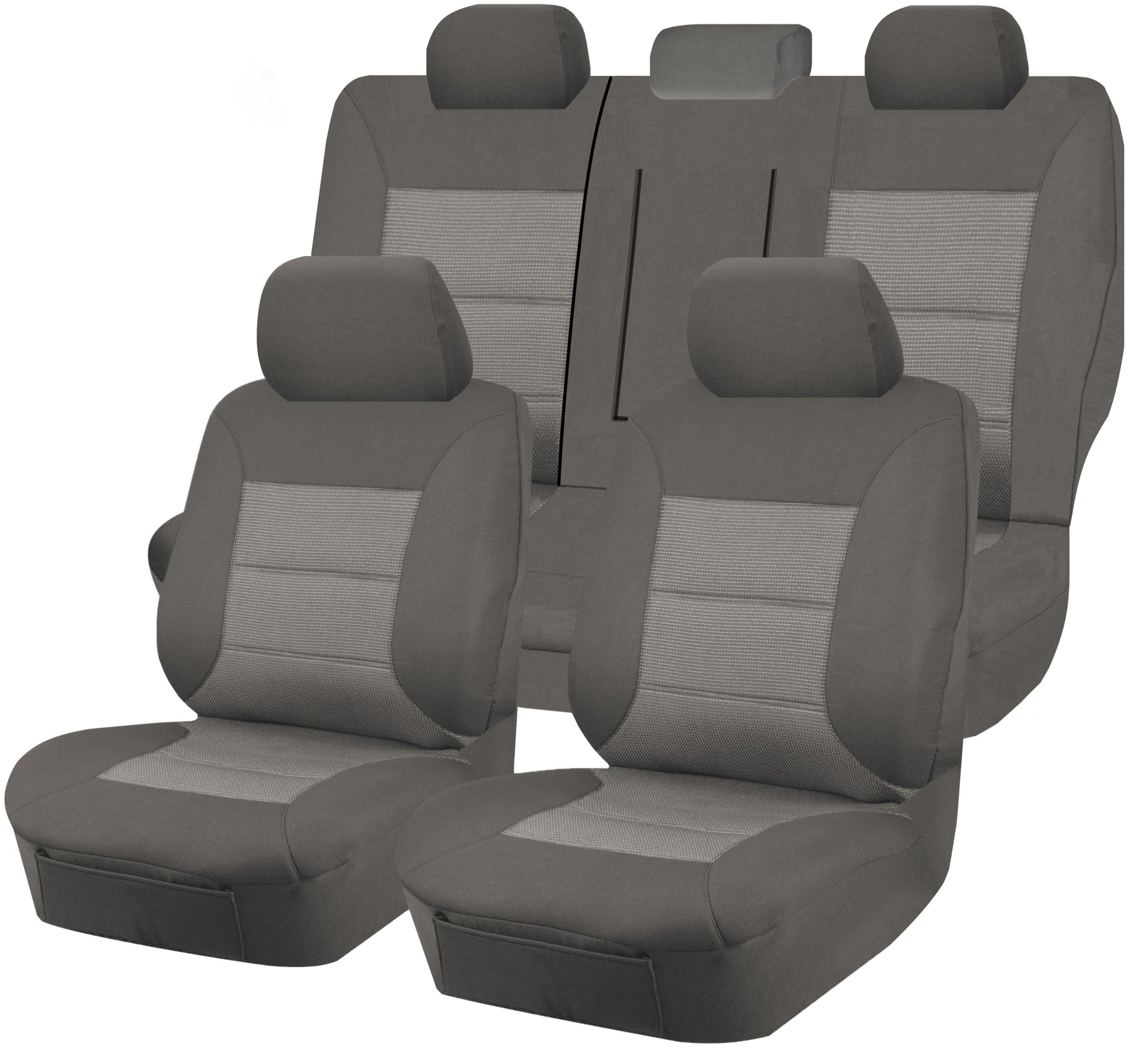 Premium Toyota HiAce Crew Van LWB 2 Row Grey Premium Seat Covers 2019-On