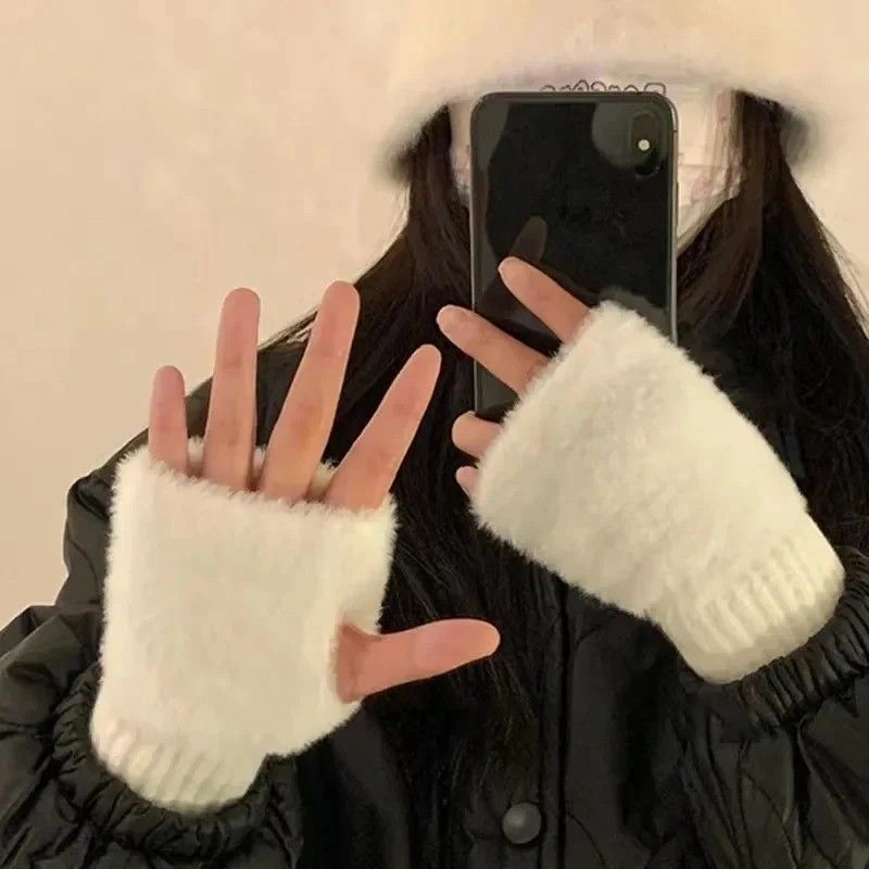 Women's Comfortable Fingerless Gloves - Soft, Warm, and Fashionable Pure White Winter Gloves, Suitable for Cold Weather or Casual Wear, Hand Washable, Ladies' Gloves..khaki - SuperSaverAU - view 10