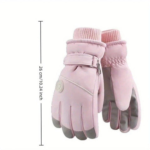 Women's Winter Thick Warm Gloves｜Windproof, Anti-Slip, Touchscreen, Suitable for Skiing, Cycling, and Electric Scooters(pink) - SuperSaverAU - view 2