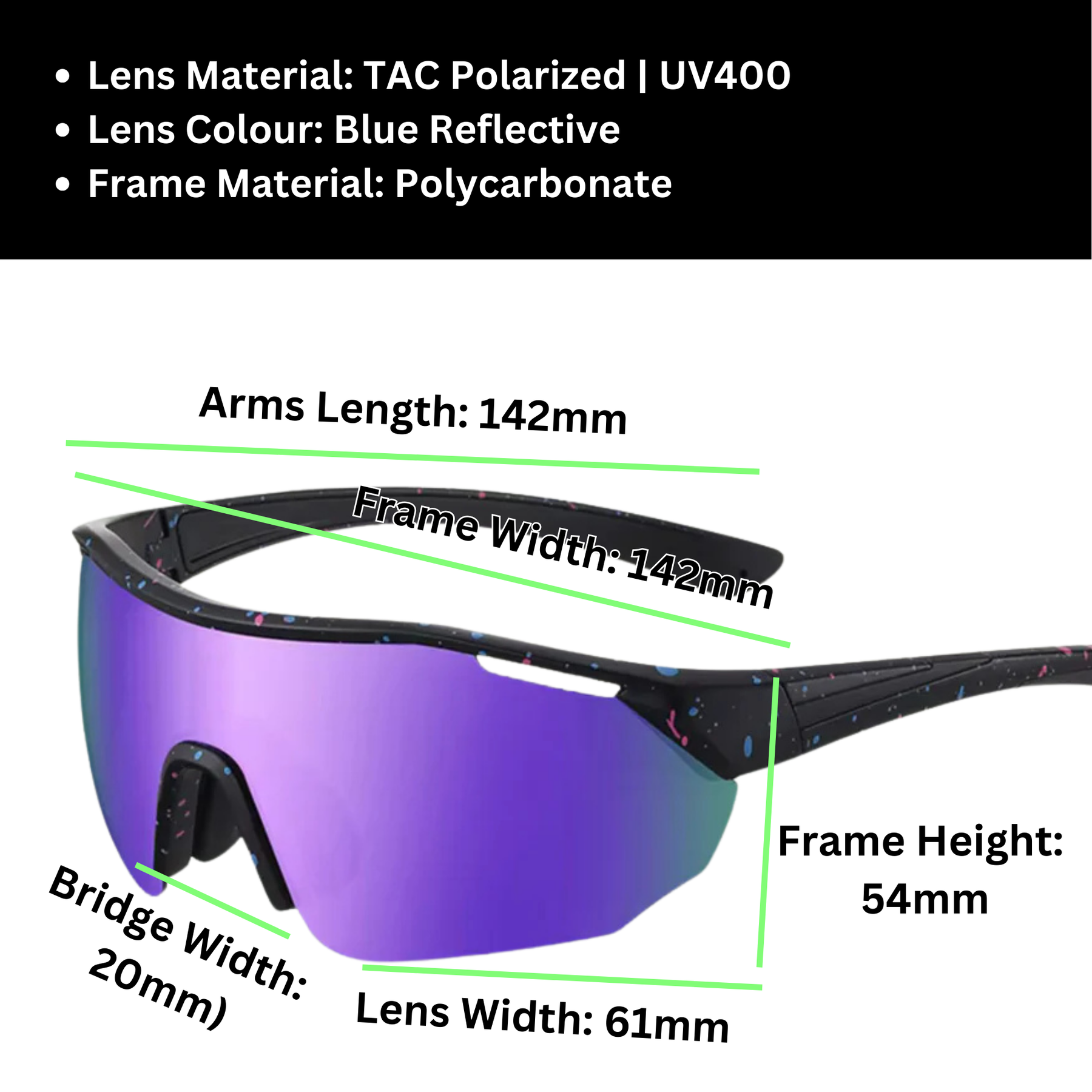 Sportiq ClarityX Amethyst Polarised UV400 Sport Sunglasses