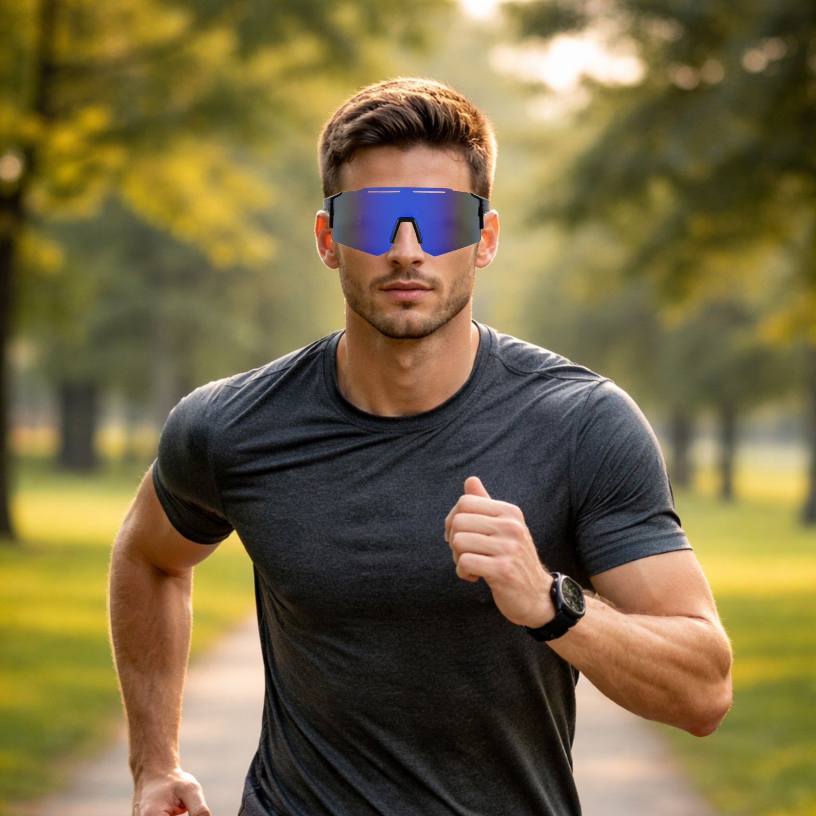 Sportiq Paragon Navy Polarised Semi-Frameless Sunglasses UV400