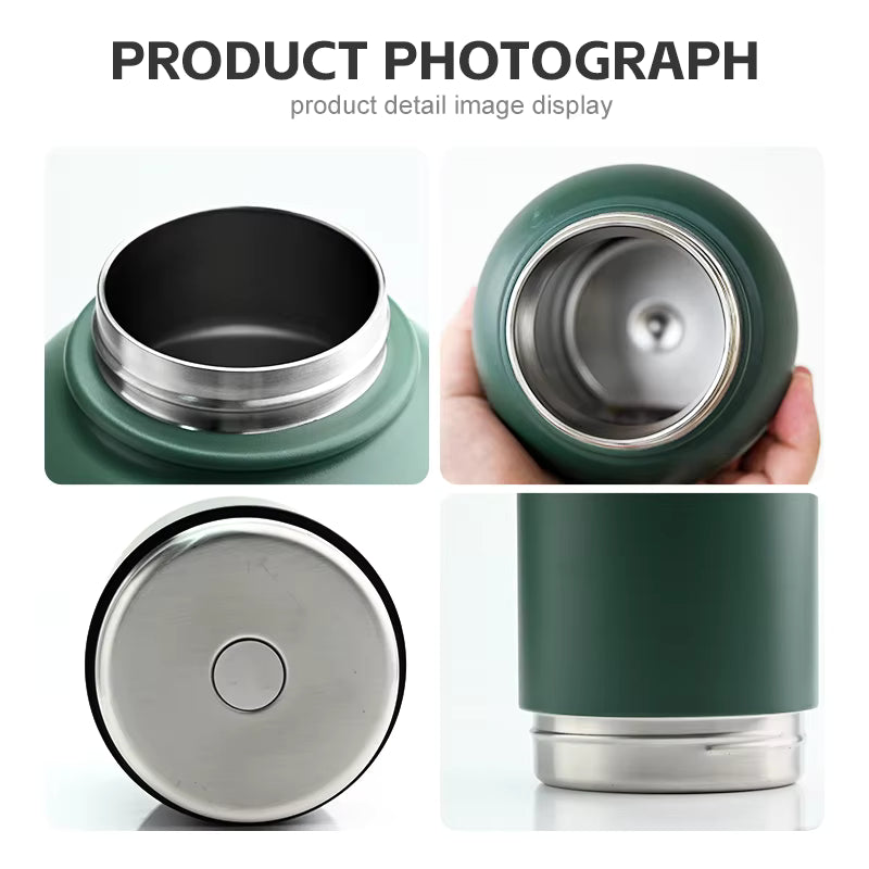 Pawstock 3-in-1 Insulated Dog Water Bottle with Dual Bowls – 1L Stainless Steel Travel Bottle-Rainforest Green - SuperSaverAU - view 2