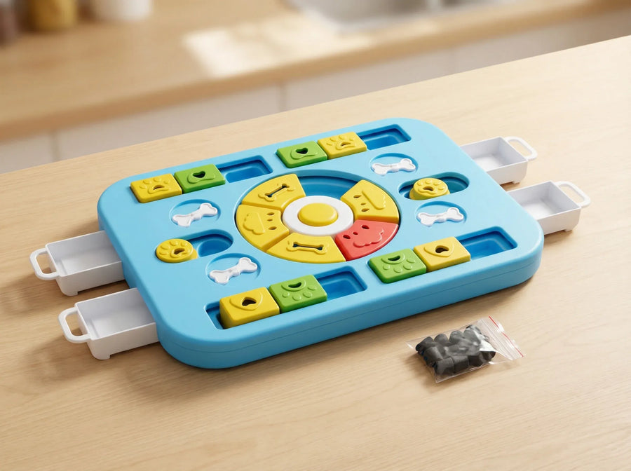 Interactive Dog Puzzle Toy – Slow Feeder & Treat Dispenser-Blue - SuperSaverAU - view 1