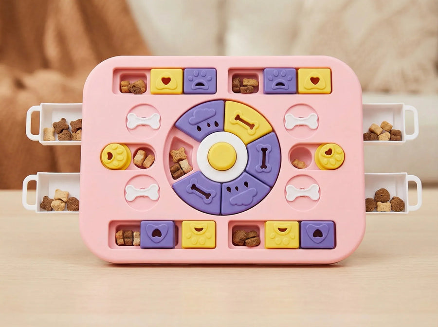 Interactive Dog Puzzle Toy – Slow Feeder & Treat Dispenser-Pink - SuperSaverAU - view 1