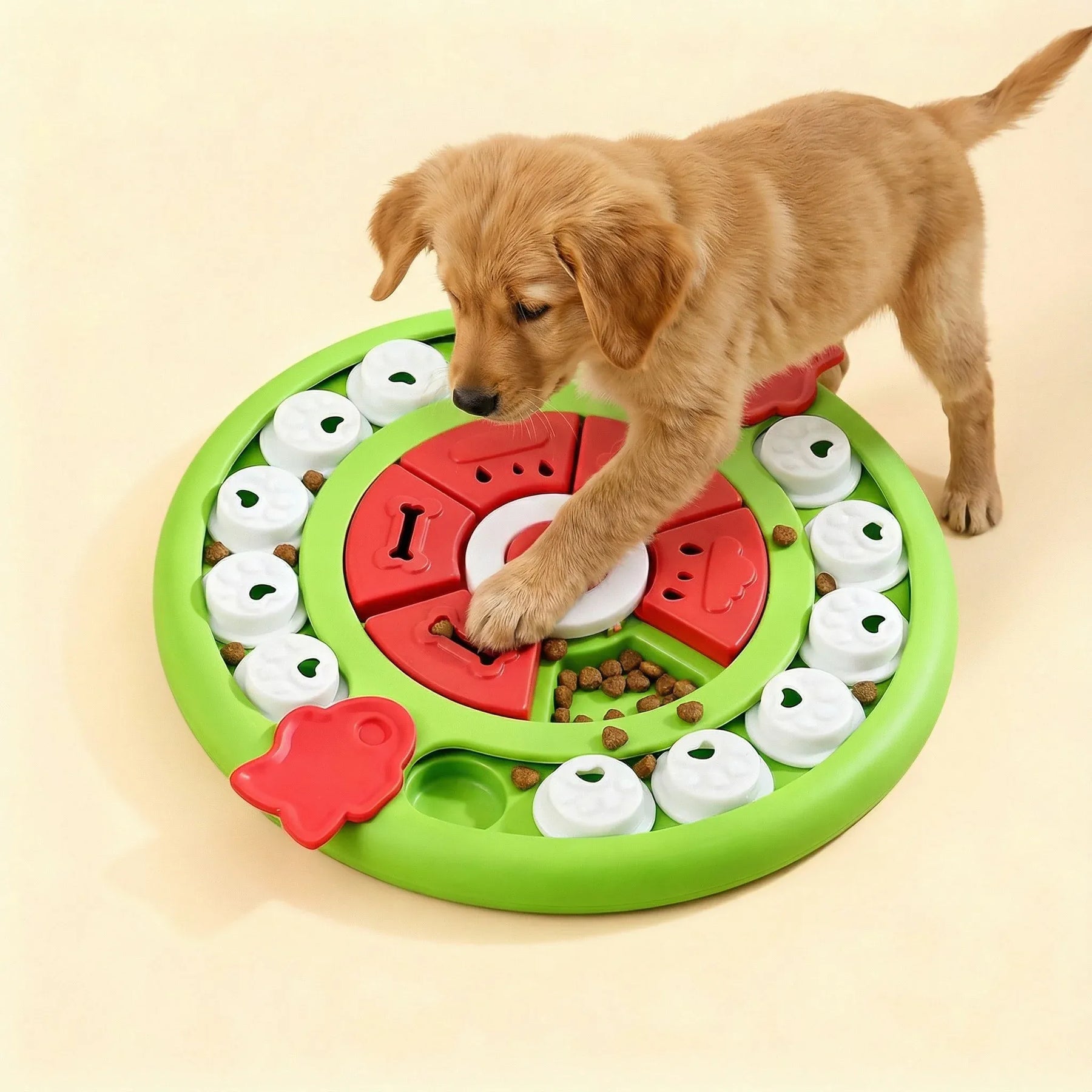 Pizza Puzzle Treat Toy for Dogs & Cats – Interactive Slow Feeder-Green - SuperSaverAU - view 3