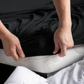 Hotel Quality 2 Piece Black Microfiber Fitted Sheet Set - Double
