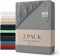 Hotel Quality 2 Piece Grey Microfiber Fitted Sheet Set - Double
