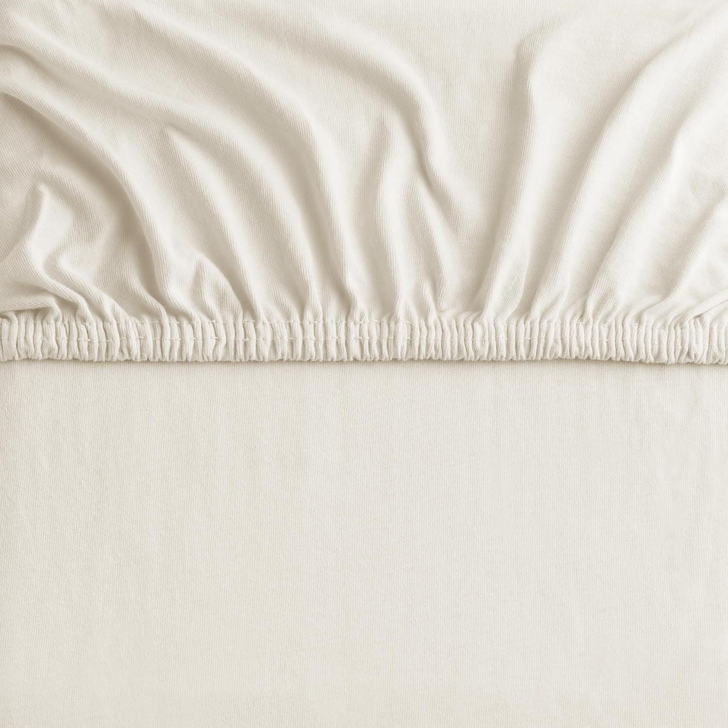 Hotel Quality 2 Piece Cream White Microfiber Fitted Sheet Set - Double