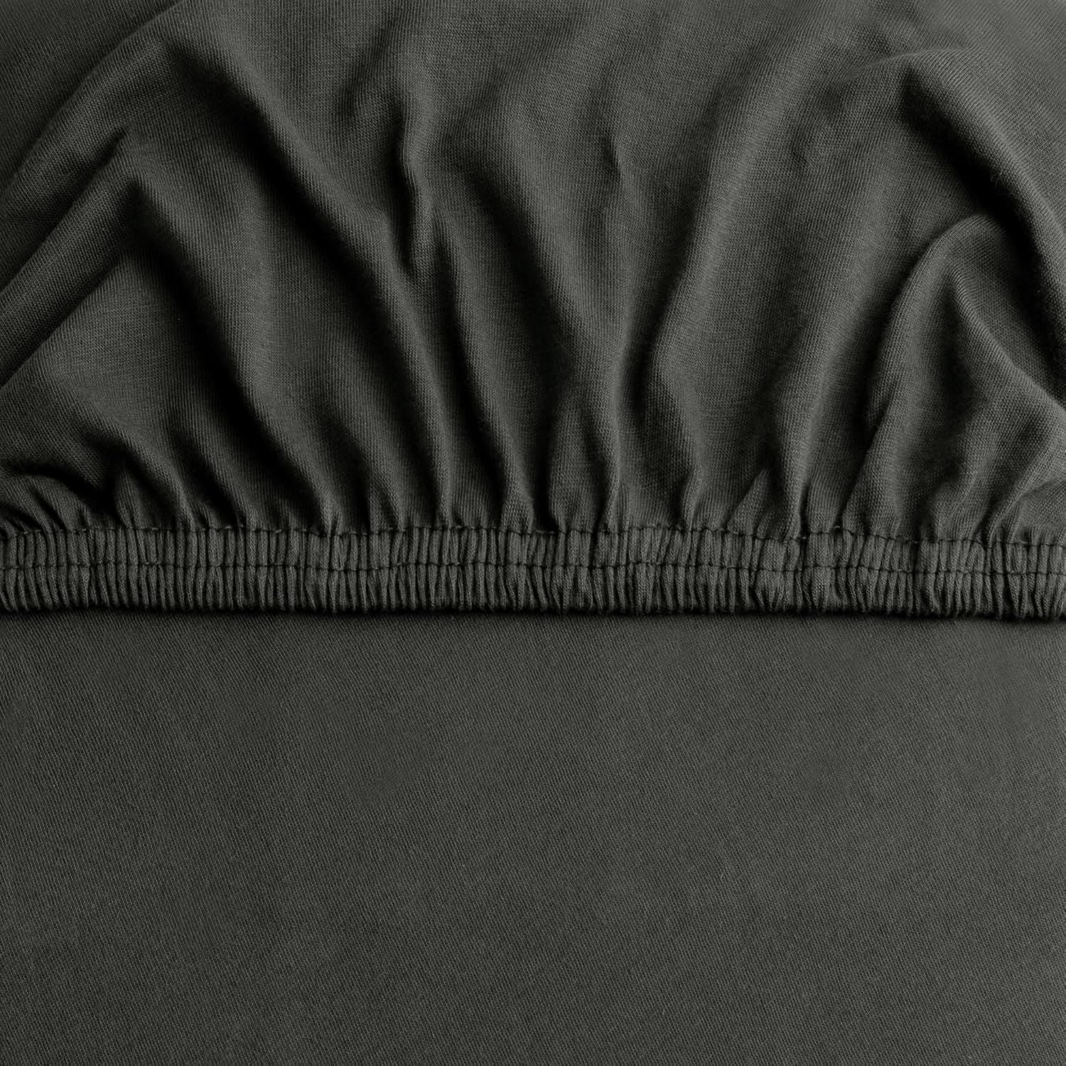 Hotel Quality 2 Piece Dark Grey Microfiber Fitted Sheet Set - King