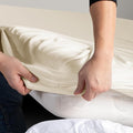 Hotel Quality 2 Piece Cream White Microfiber Fitted Sheet Set - King Single