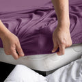 Hotel Quality 2 Piece Purple Microfiber Fitted Sheet Set - King Single
