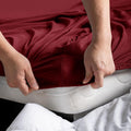 Hotel Quality 2 Piece Red Microfiber Fitted Sheet Set - Queen