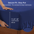 Hotel Quality 2 Piece Royal Blue Microfiber Fitted Sheet Set - Queen