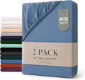 Hotel Quality 2 Piece Ocean Microfiber Fitted Sheet Set - Super King