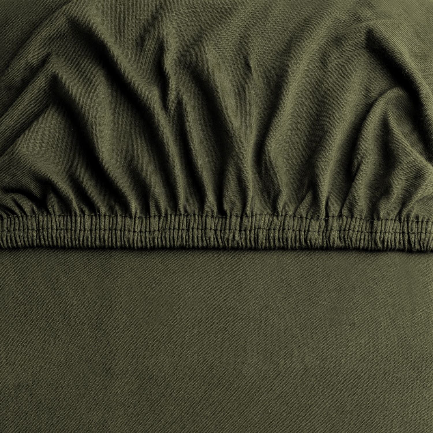 Hotel Quality 2 Piece Olive Green Microfiber Fitted Sheet Set - Super King
