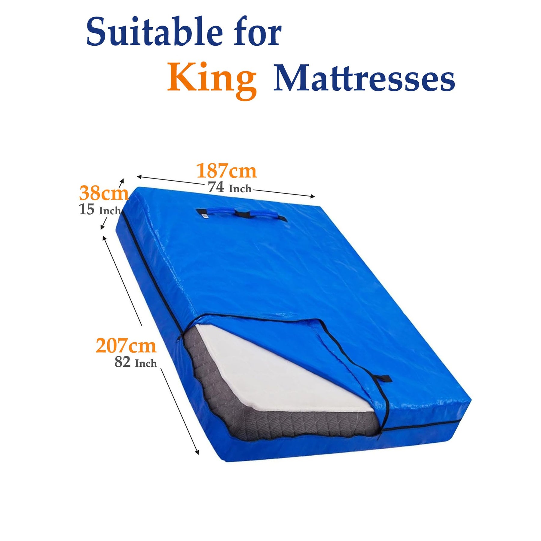 Premium Heavy Duty Waterproof Mattress Bag – King, 200GSM PE Woven with 8 Handles