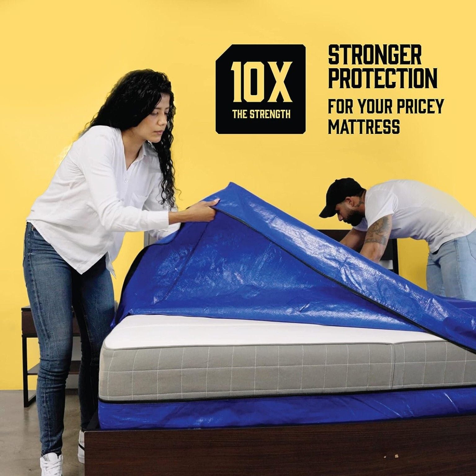 Premium Heavy Duty Waterproof Mattress Bag – Queen, 200GSM PE Woven with 8 Handles