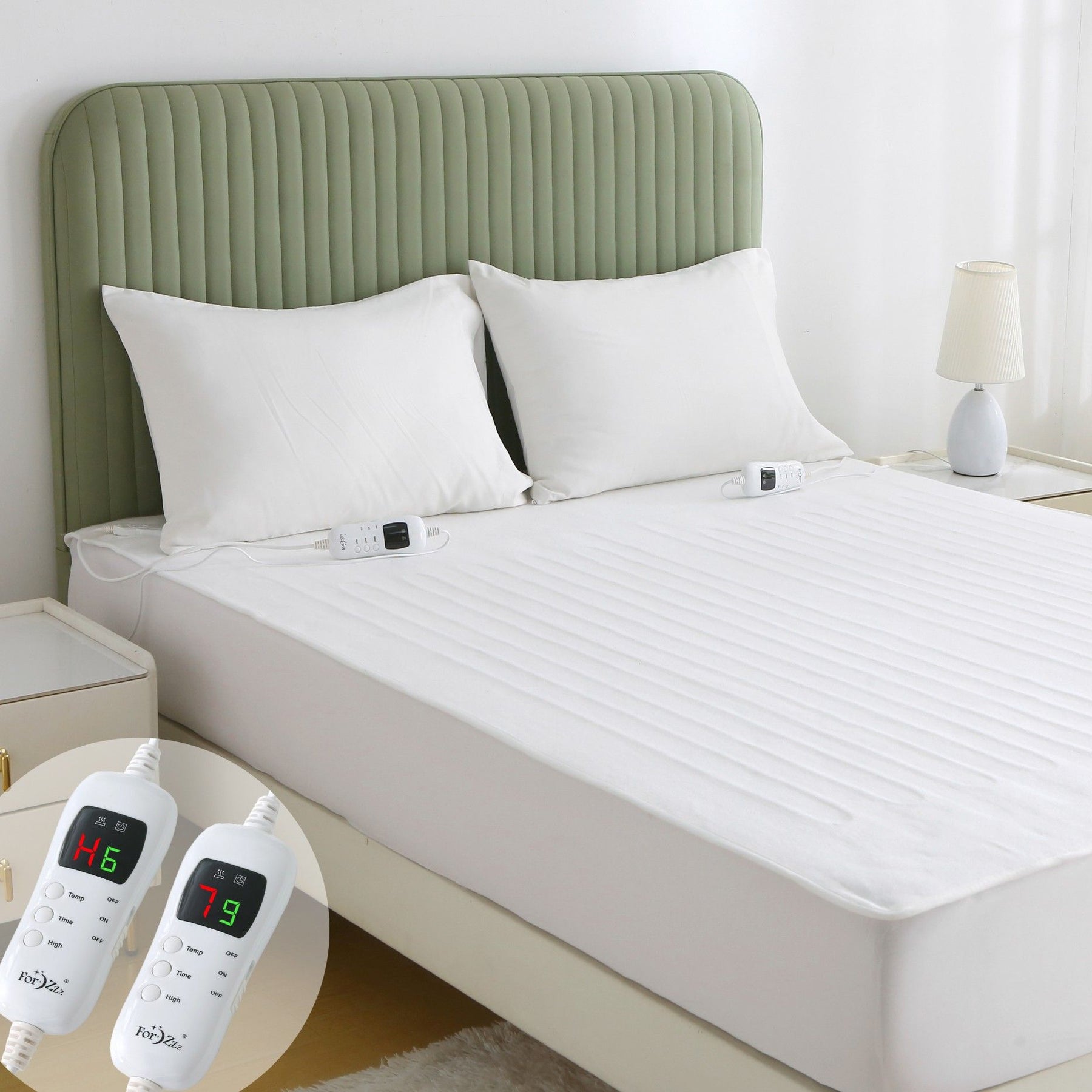 Premium Super King Electric Heated Mattress Pad Dual Control 9 Heat Settings