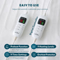 Premium Super King Electric Heated Mattress Pad Dual Control 9 Heat Settings