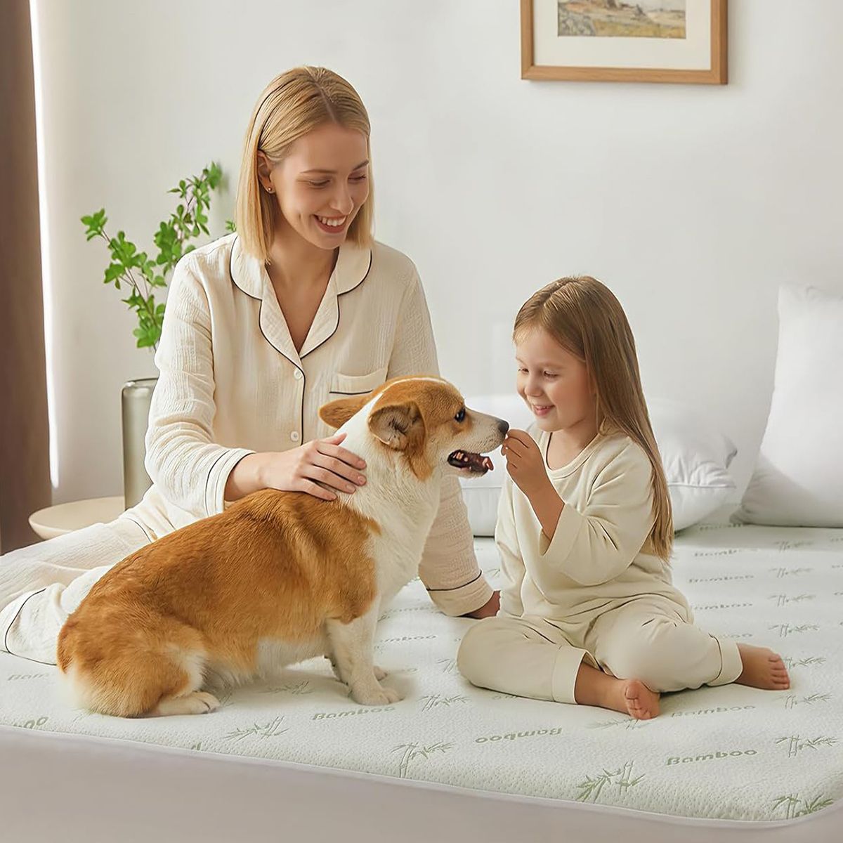 Premium Bamboo Waterproof Mattress Protector – Queen Green, 40cm Deep Pocket TPU Layer