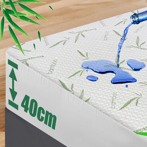 Premium Waterproof Mattress Protector – Single, 3D Air Fabric 40cm Deep Pocket