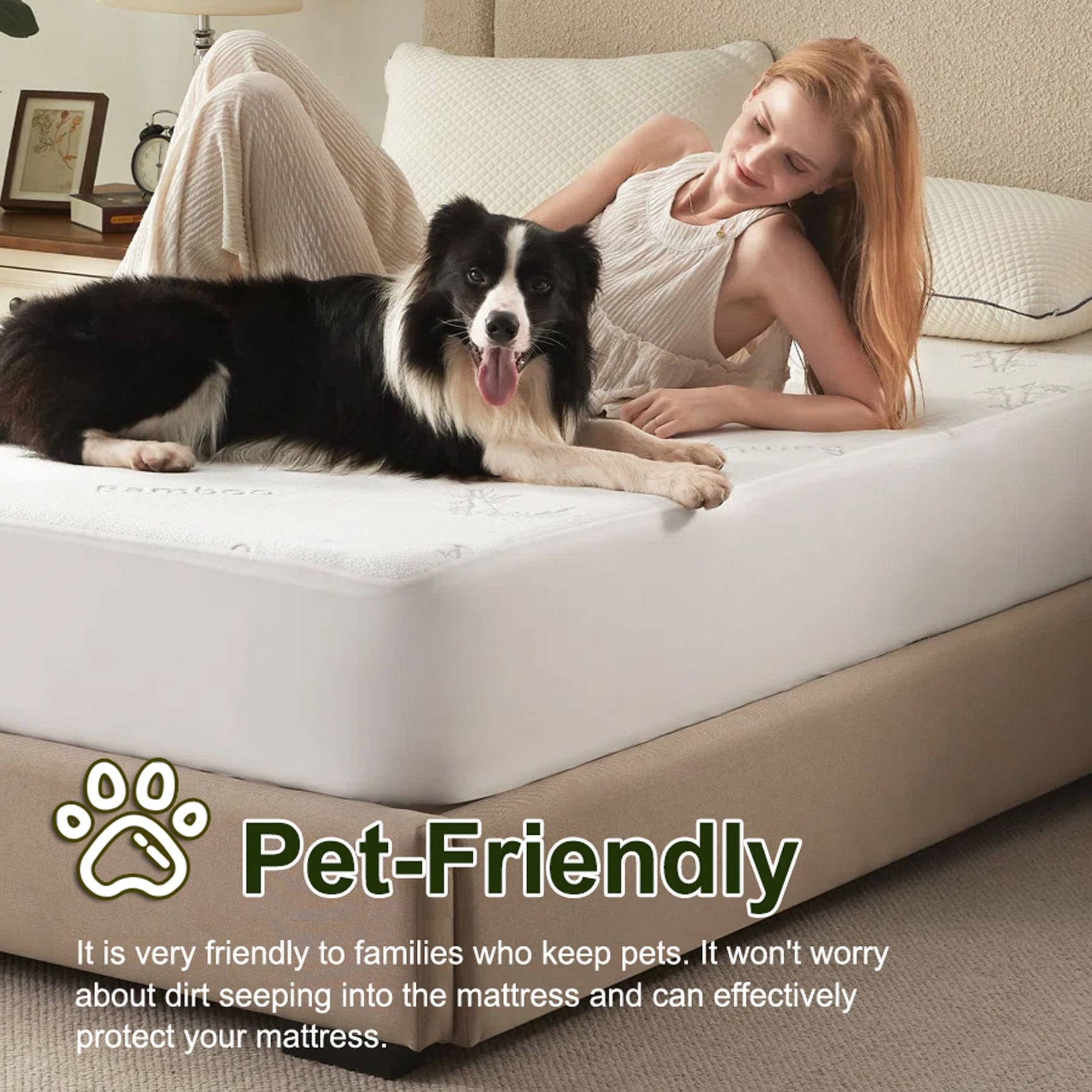Premium Bamboo Blend Waterproof Mattress Protector – Single, TPU Layer 40cm Deep Pocket