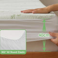 Premium Bamboo Waterproof Mattress Protector – Single Green, 40cm Deep Pocket TPU Layer