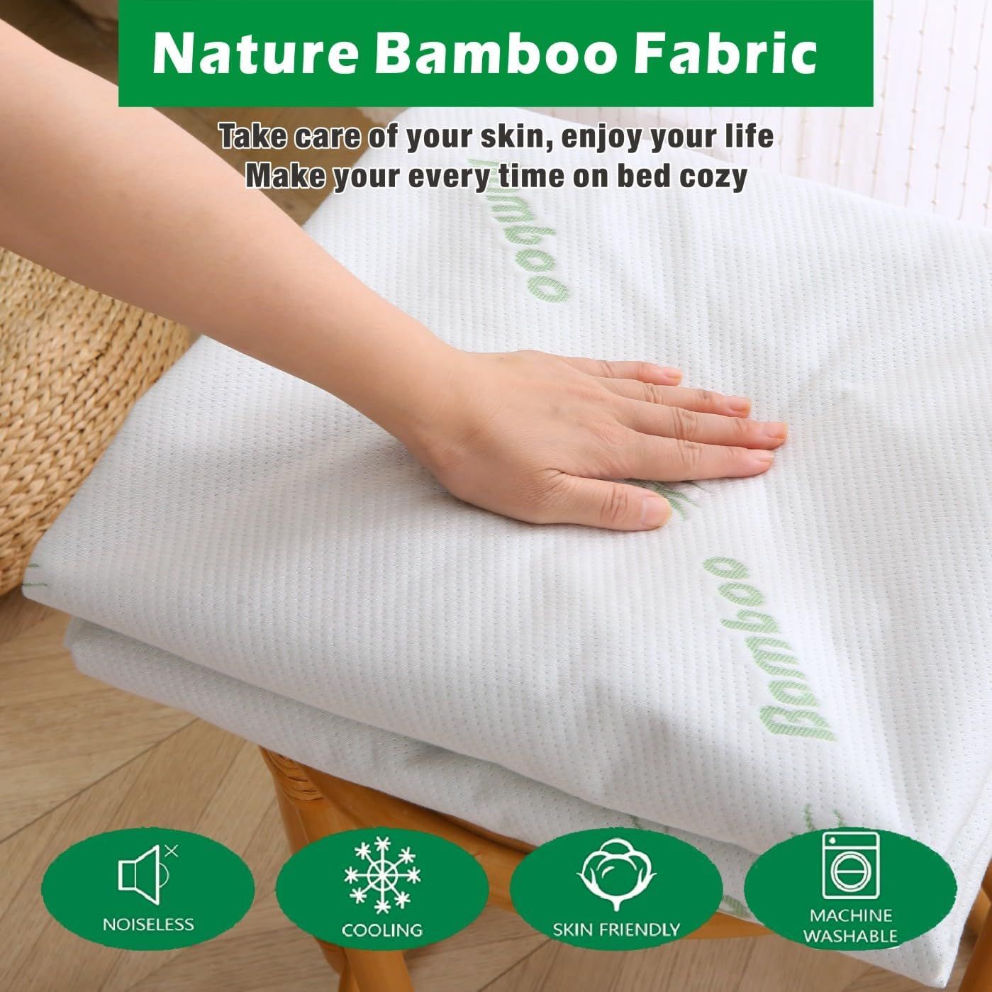 Premium Bamboo Blend Waterproof Mattress Protector – Super King, TPU Layer 40cm Deep Pocket