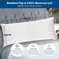 Premium Waterproof Bamboo Body Pillow Protector – White 50 x 150cm, Zippered TPU Backing
