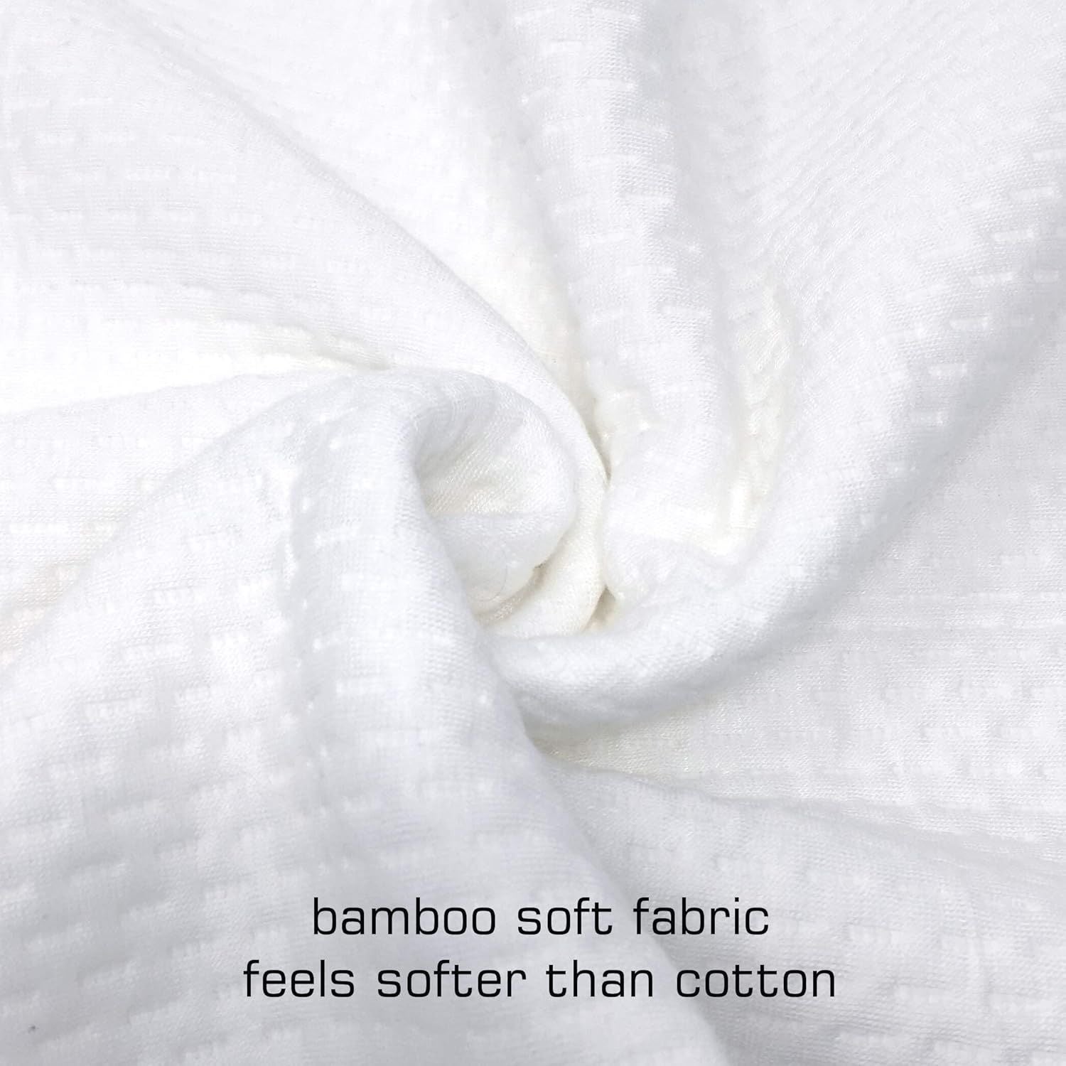 Premium Waterproof Bamboo Pillow Protectors – White 2 Pack 48 x 74cm, Zippered TPU Backing