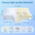 HOMCA 2-in-1 Cervical Neck Pillow – White Butterfly Latex Foam, Breathable Cover