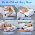 HOMCA 2-in-1 Cervical Neck Pillow – White Butterfly Latex Foam, Breathable Cover