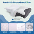 HOMCA 2-in-1 Cervical Neck Pillow – Black Butterfly Latex Foam, Breathable Cover