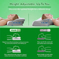 HOMCA 2-in-1 Cervical Neck Pillow – Grey Butterfly Latex Foam, Breathable Cover