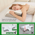 HOMCA 2-in-1 Cervical Neck Pillow – Grey Butterfly Latex Foam, Breathable Cover