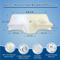 Premium Bamboo Cervical Memory Foam Pillow – White Standard, Cooling Cover & Neck Support