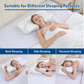 Premium Bamboo Cervical Memory Foam Pillow – White Standard, Cooling Cover & Neck Support