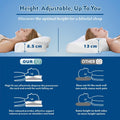 Premium Bamboo Cervical Memory Foam Pillow – White Standard, Cooling Cover & Neck Support