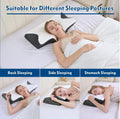 Premium Bamboo Cervical Memory Foam Pillow – White Standard, Cooling Cover & Neck Support
