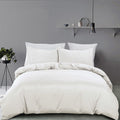 2000TC Microfibre Zipper Quilt Cover Set - 3 Piece, Raw White, Double