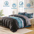 2000TC Microfibre Zipper Quilt Cover Set - 3 Piece, Bohemian, Double