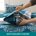 2000TC Microfibre Zipper Quilt Cover Set - 3 Piece, Bohemian, Double