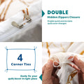 2000TC Microfibre Zipper Quilt Cover Set - 3 Piece, Marble Gleam, Double